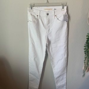 White Mile high Levi Jeans from Free People